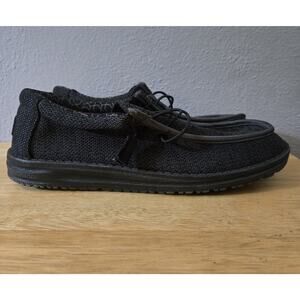 Hey Dude Men's Size 10 Wally Sox Micro Casual Slip On Shoes Total Black